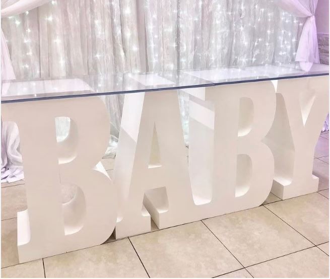 "BABY" Letter Table Rental  $175